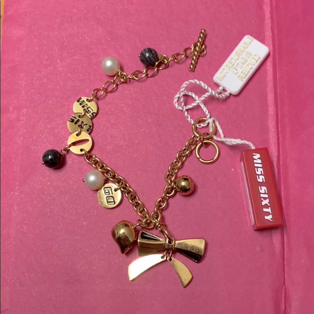 Miss sixty Gold tone Stainless Steel Bracelet